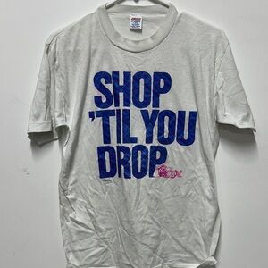 Vintage 90s Shop Til You Drop Shirt Sz L